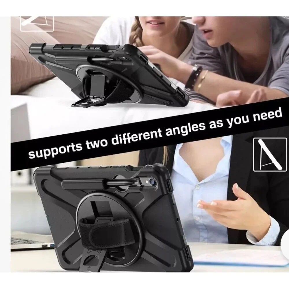 For Samsung Galaxy Tab S9 Plus 12.4 Rotating Shockproof Carry Tablet‎ Case